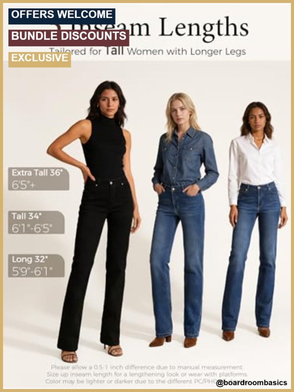 Tall Women's Jeans 34 Inch Inseam Straight Leg Stretch Denim Mid Rise - Picture 3 of 6
